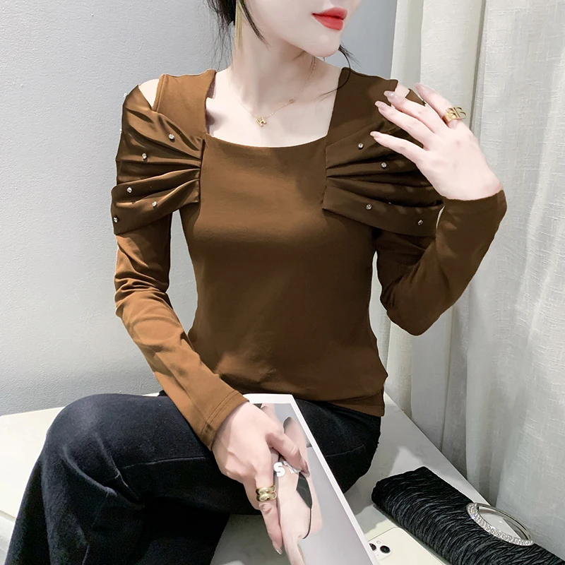 売れ筋商品|||フェールラーベン カットソー トップス レディース  Long-Sleeve Shirt - Women's Autumn Leaf/Bordeaux Red tklpehg Tops for Women Casual Fall Solid Color Loose Fit