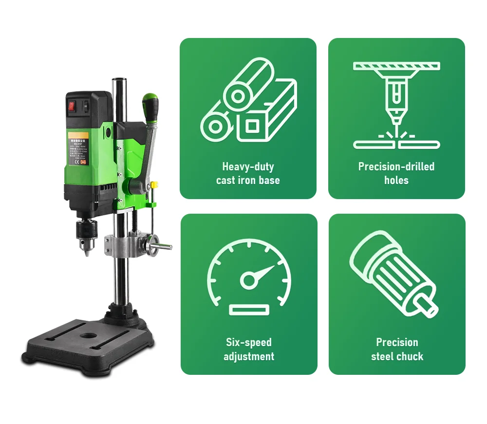 Powerful 800W Mini Drill Press Bench Top Drilling Machine with Drill Bits Kit fo