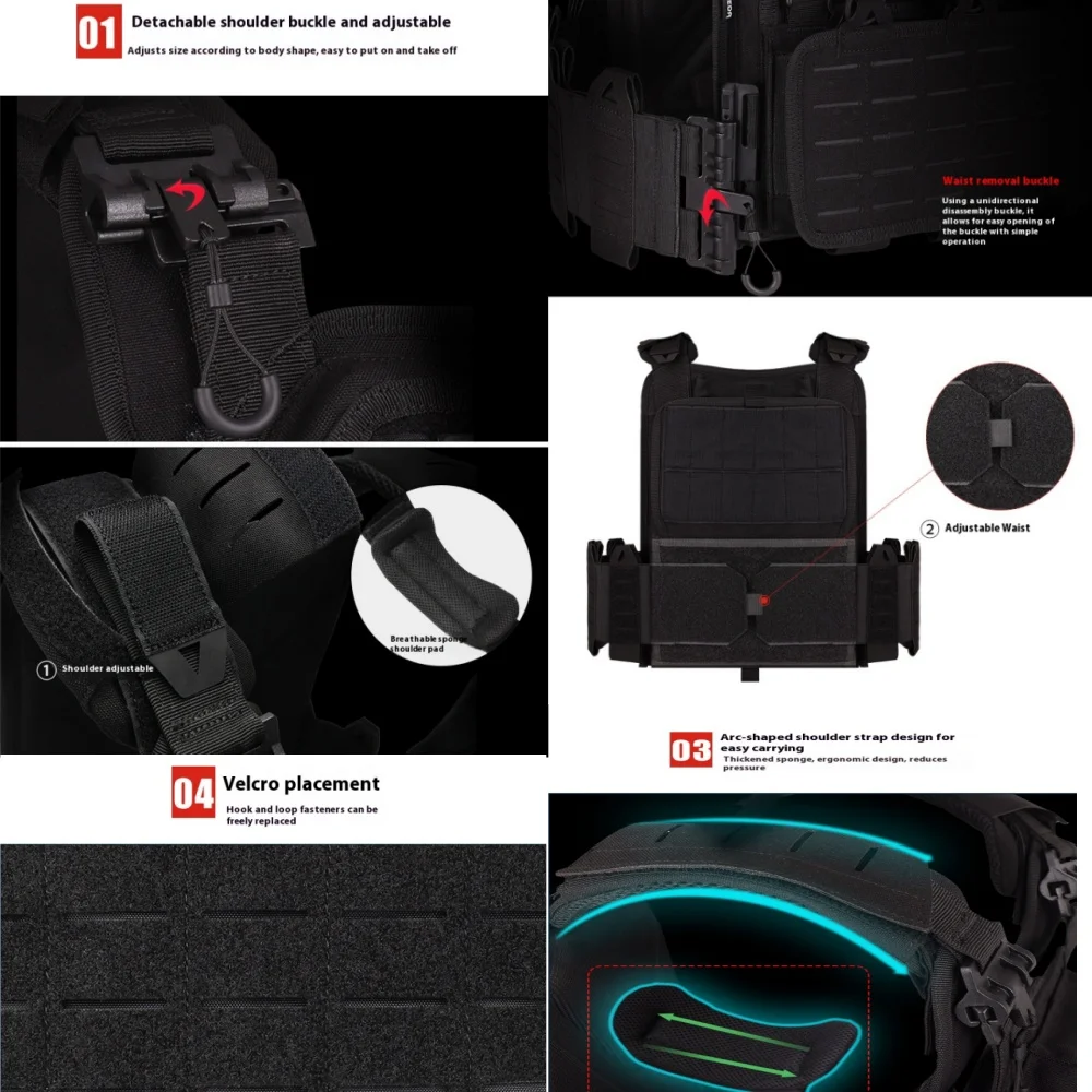 1000D 나일론 내구성 전술 멀티 캠 전술 조끼 플레이트 캐리어 조끼 전술 조끼 사냥 군사 전술 조끼 보호 조끼