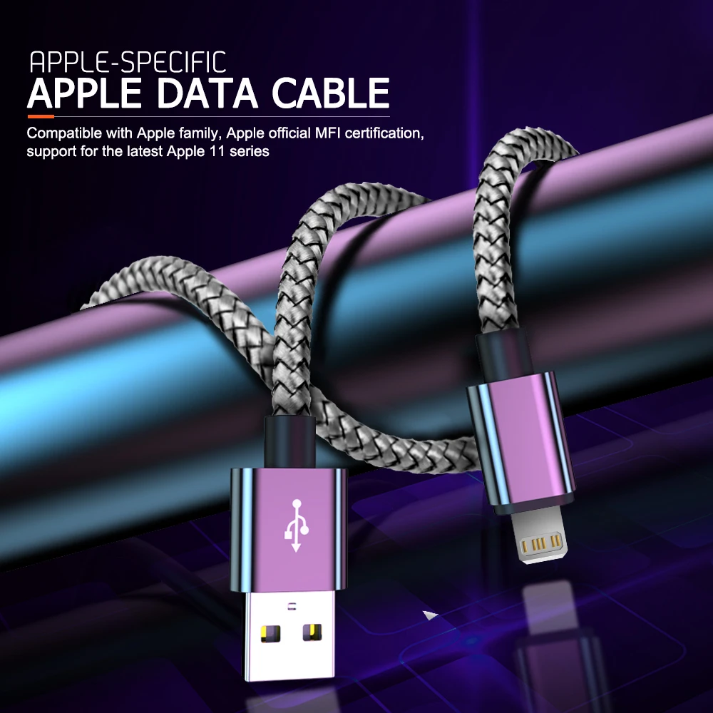 USB-кабель для зарядки iPhone 12 mini 11 Pro Max 6 6s 7 8 Plus X XR Xs SE 2020 iPad оригинальный шнур быстрой