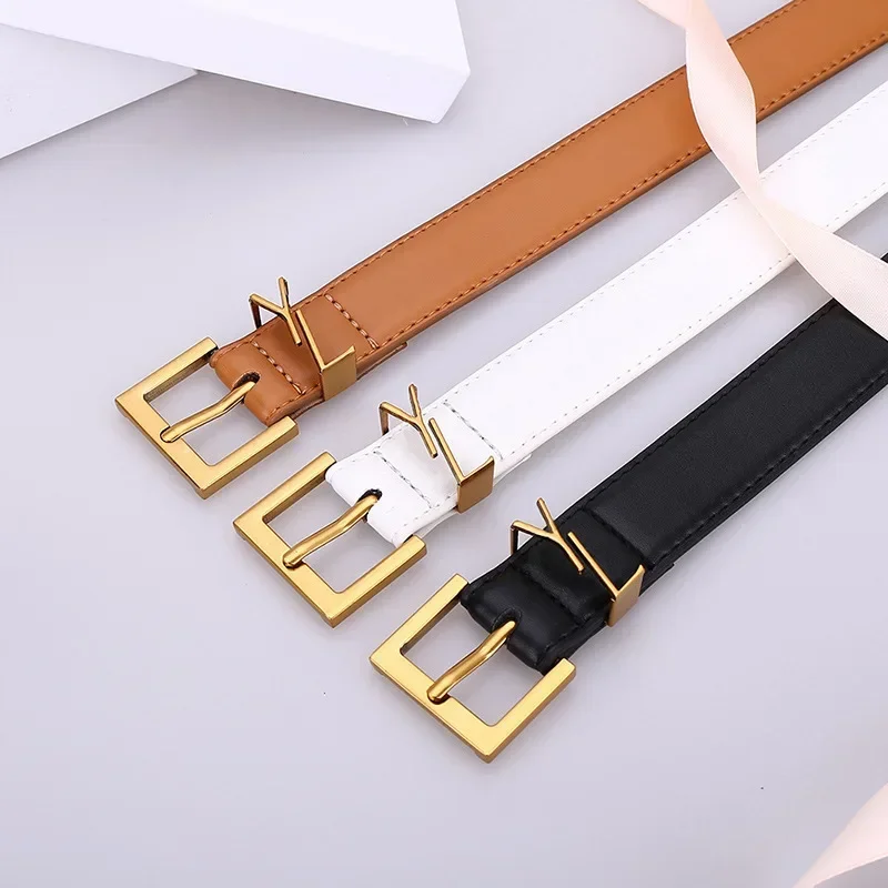 2024 New Real Leather Belt Versatile Jeans Belts Women's Fashion Decoration Fashion Designer Waistband Seal Sashes