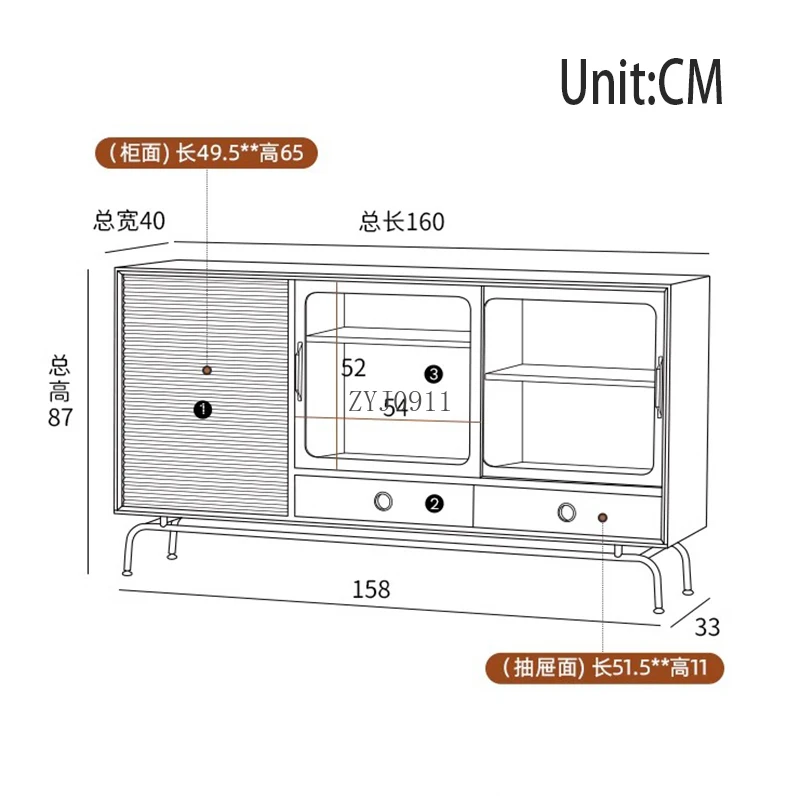 **Sideboard Living Room Space Saver Dining Saving Coffee Corner Cupboard Wooden Cabinet Kitchen Home Bar Mobile Cucina Furniture