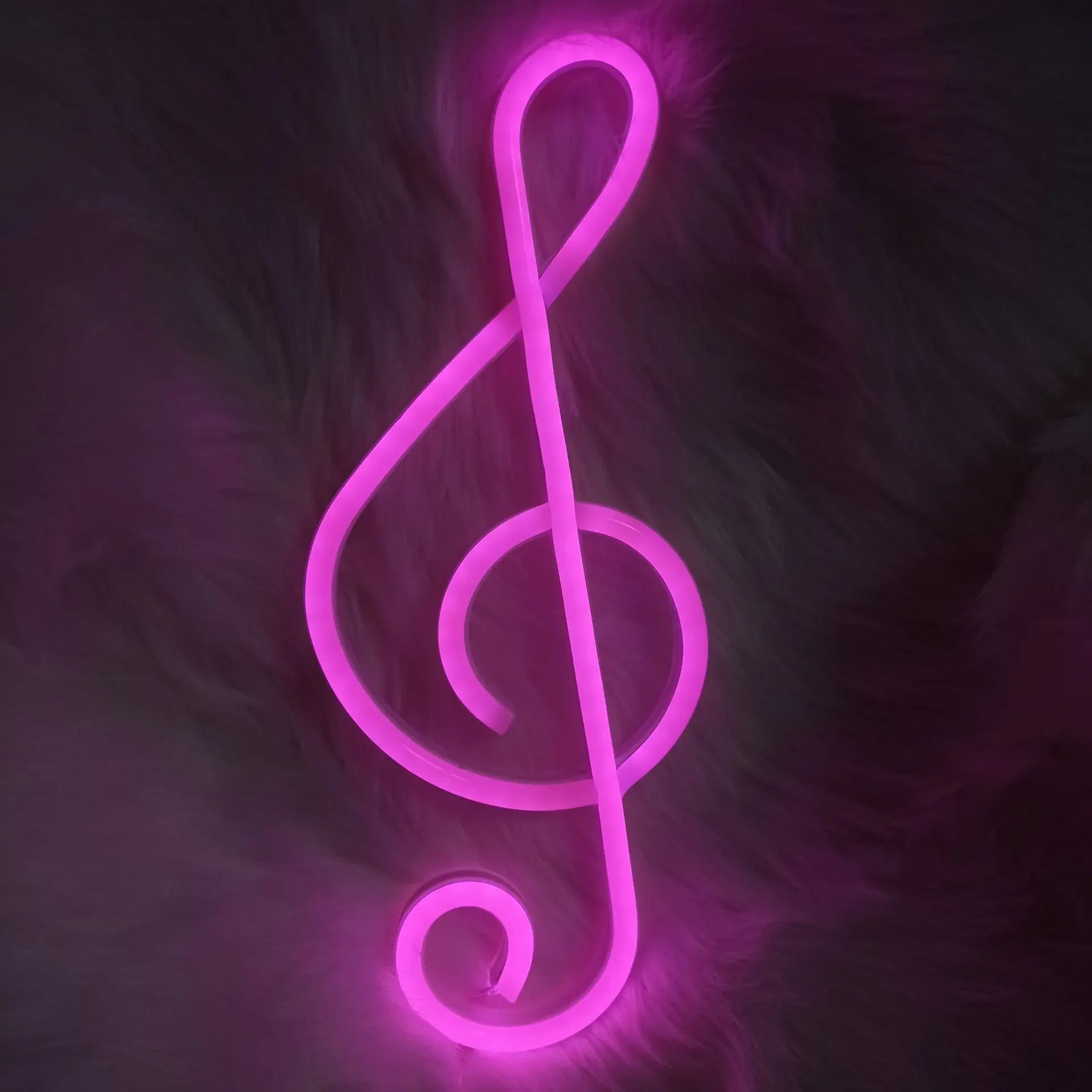 希少 ヴィンテージ Musical Notes 音符型 ライト ランプ Neon Sign LED Music Note Neon Light Battery/USB Powered