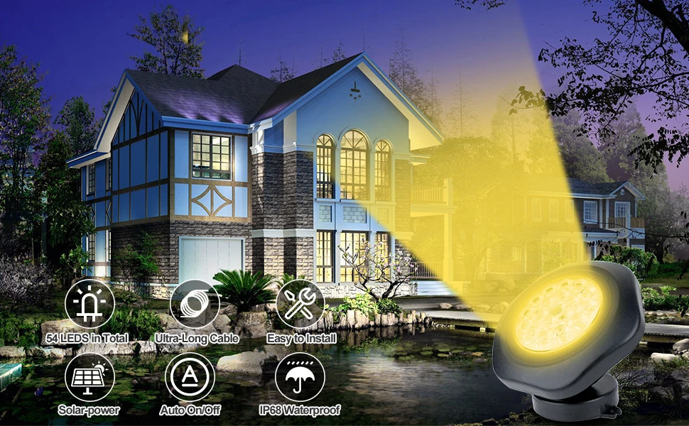 Description Picture 5 of item6000K/3000K Solar Underwater Lights Outdoor Solar LED Pool Light Decoration Lights for Pond Fountain Aquarium Patio Lawn Light