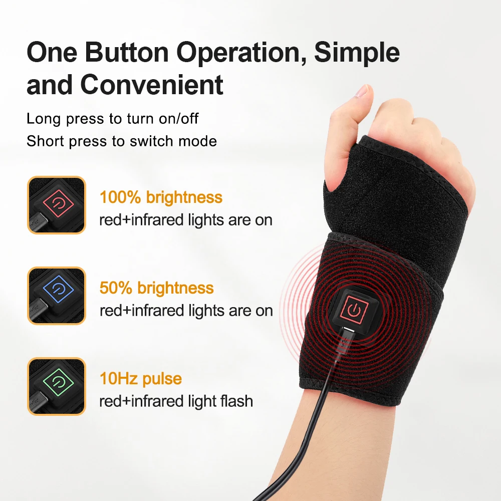 Home Multifunctional 660 and 850nm Near Infrared Light Wrist Guard Health Care Wristband Beauty Health Care Device