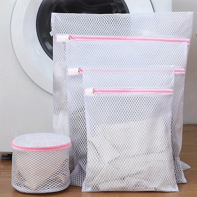 4 pièces/ensemble sac à linge en maille sac de rangement sac en maille sac de lavage fermeture éclair Machine à laver convient spécialement pour les sous-vêtements pulls 1