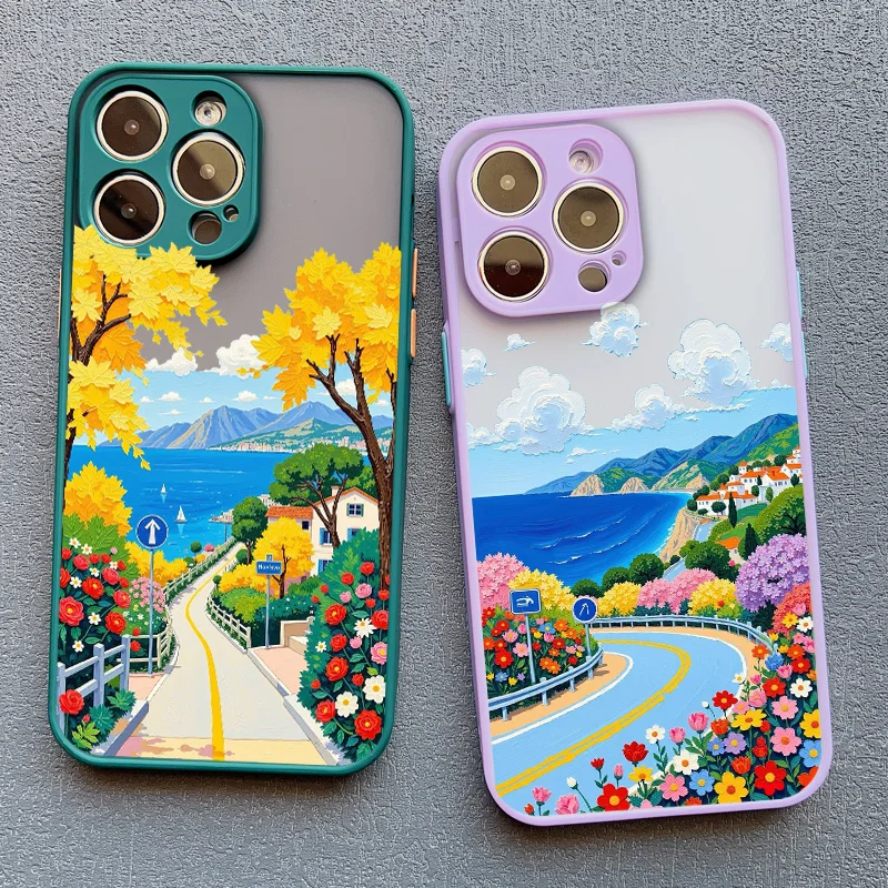 Strand- und Küstenlandschaft Reise-Handyhülle für iPhone 11 12 13 Mini Pro Max 17 16 15 14 Pro Max Plus X XR XS Schutzhülle – Detail 12