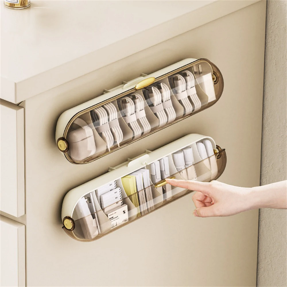

Data Cable Clothes Boxes Wall Mounted Charging Cable Mobile Phone Charger Plug Desktop Organizer Artifact Cable Storage Box