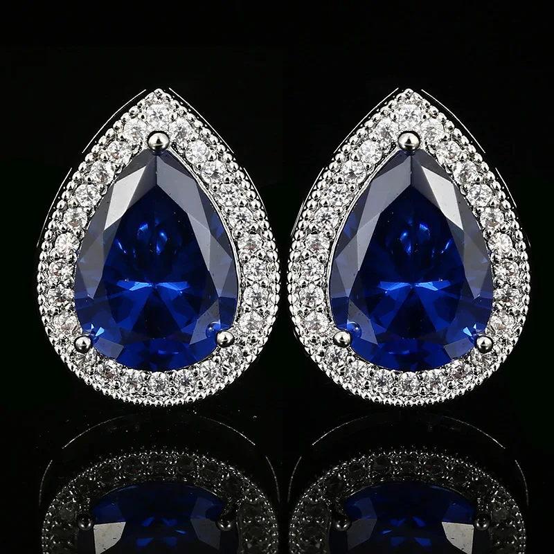 

New Luxury Water Drop Zircon Cufflinks Jewelry , Men Women French Shirts Crystal Rhinestone Cuff Links Wedding Accessories Gifts