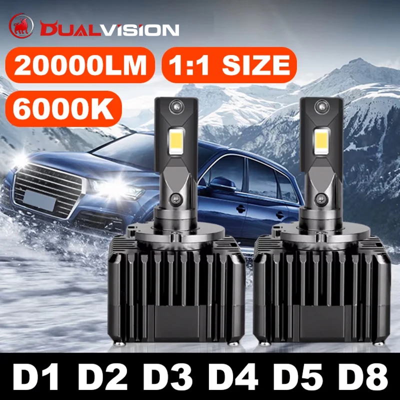 D1S D3S LED Headlight 20000LM HID D2S D4S D5S D8S D1R D2R D3R D4R Canbus No Error 35W 55W 6000K 4300K CSP Chips Plug and Play led headlights led car headlights car headlamps hid headlight bulbs
