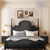 Backrest Designer Italian Bed Storage Set Luxury Modern King Size Double Beds Bedroom Adults Wooden Cama Bedroom Furniture 5
