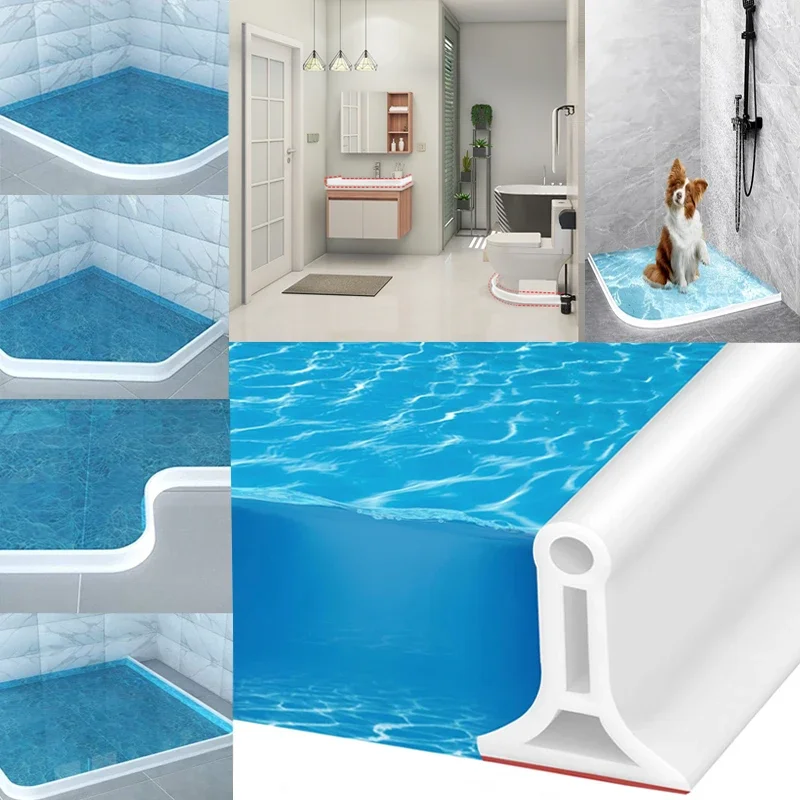 Rubberen siliconen douchebarrière Waterstopper Badkamer Waterdichte strip Waterkerende strip Buigbare deurbodemafdichtstrip 13 Rubberen siliconen douchebarrière Waterstopper Badkamer Waterdichte strip Waterkerende strip Buigbare deurbodemafdichtstrip 13