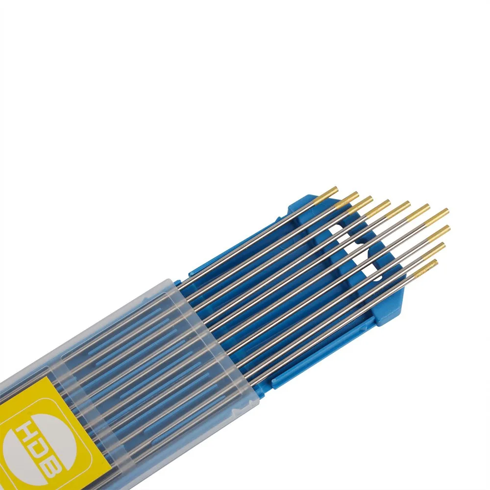 10pcs Gold Head Lanthanated Tungsten Electrode 2.4X175mm TIG Tungsten