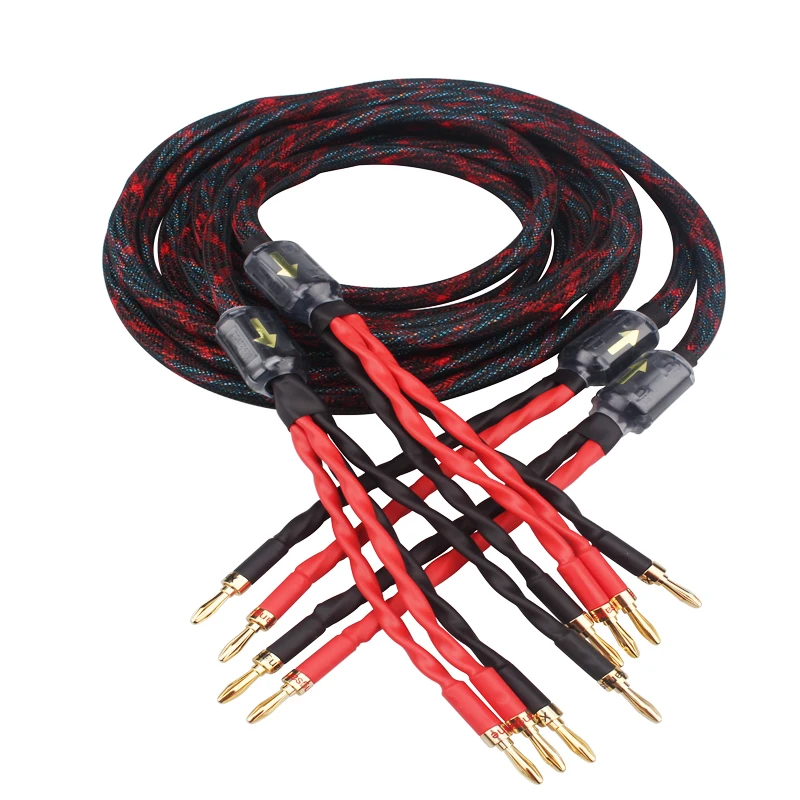 Paar 8N OCC Reines Kupfer Versilbert Draht HiFi Speaker Cable