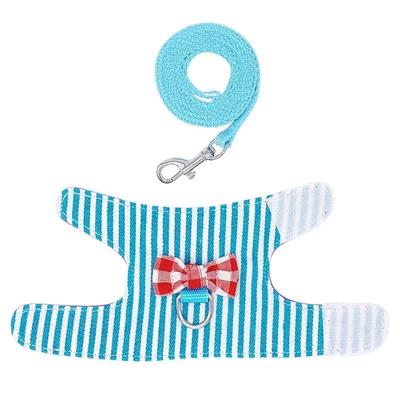 Small Pet Rabbit Harness Vest and Leash Set For Ferret Guinea Pig Bunny Hamster Puppy Bowknot Chest Strap Harness Pet Supplies dog harness pet harness rabbit harness and leash set rabbit harness set pet carrier set