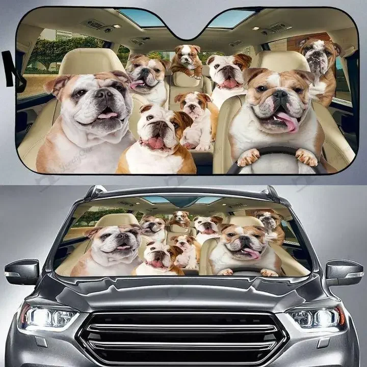 

Автомобильный солнцезащитный козырек Bulldog для лобового стекла автомобиля, солнцезащитный козырек, Английский бульдог, водитель автомобиля, солнцезащитный козырек для семьи собак