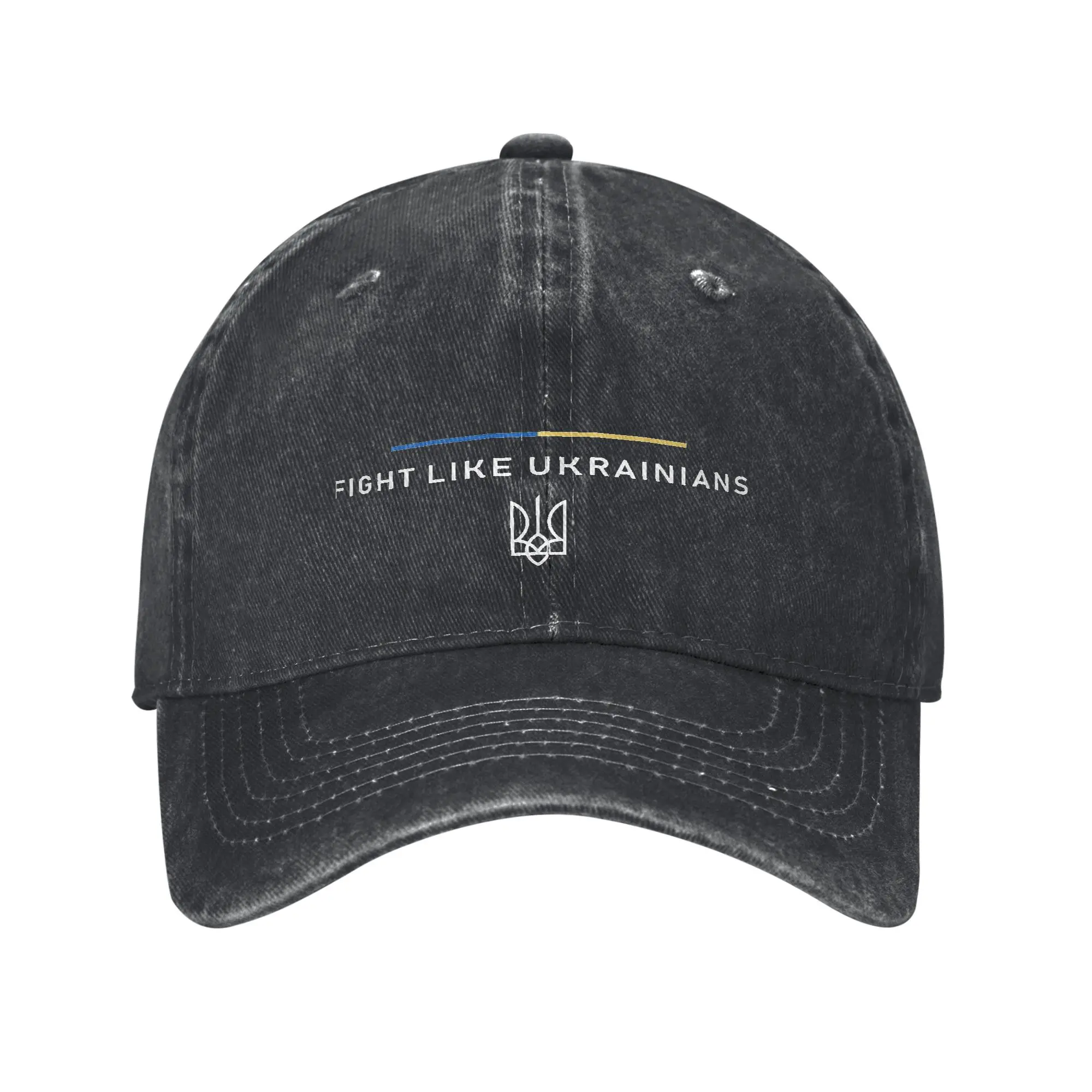 Zelensky Ukraine Flagge Tryzub Dreizack Kampf wie Ukrainer gewaschene Baseballkappe Sonne Trucker Hut Sommer Unisex Männer Baseballkappen