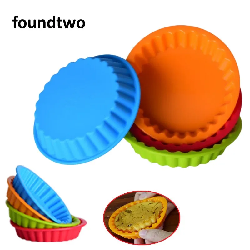 Silicone Tart Molds NonStick Round Fluted Flan Pan With Loose Bases