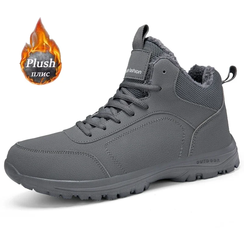 נעלי חורף לגברים ELUVA, מגפי שלג תרמיות לגברים, עמידות למים, אנטי סליפ, חמות, מפואמות, נעלי טיולים קלות לעבודה בחוץ