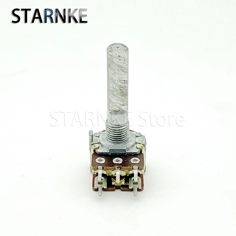 2PCS 16 Type B10K Single-link 5-Pin Audio Speaker Volume Potentiometer With Switch 10-point step-by-step 30mm Handle