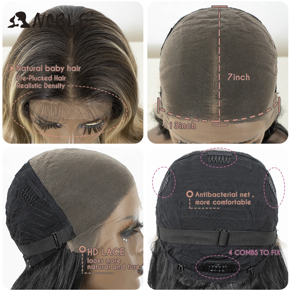 Noble Synthetic Lace Front Wig HD Transparent 13x7 Body Wave Wig Cosplay Wig Blonde Wigs For Women Lace Wig synthetic Lace Wig