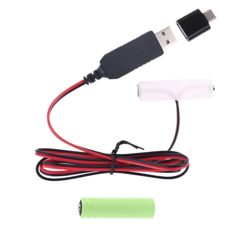 AA Battery Eliminator Cable with Type-C Converter USB or Type-C thumbnail 2