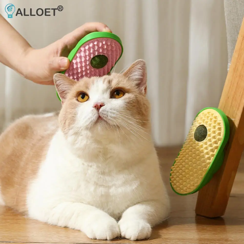 고양이 허브가 들어간 재미있는 캣셀프 그루밍 브러쉬, 긴 털과 짧은 털을 가진 새끼 고양이와 실내 고양이를 위한 캣 스크래칭 브러쉬