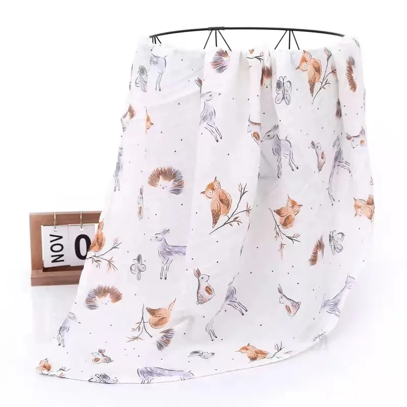 Multi-Function Soft Breathable Bamboo Cotton Muslin Swaddle Blanket