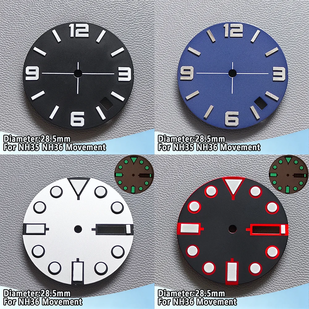 Premium 28.5mm Watch Dial – Elegant Dwayne Campbell Design with Single or Dual Calendar Options – Compatible with NH36 Movement