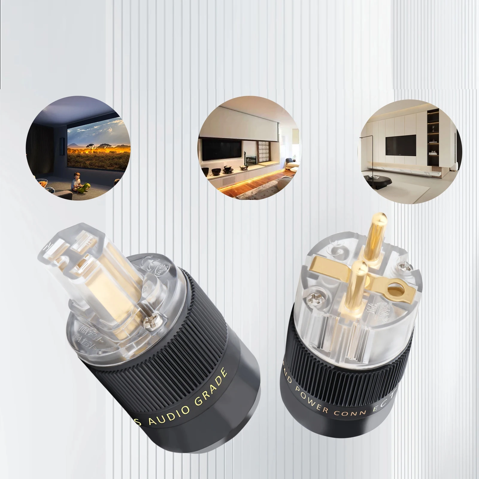 HIFI пары P078ETG 24K позолоченный EU Европейский разъем Schuko IEC C15 Женский штекер для DIY динамика/усилителя сетевого кабеля питания