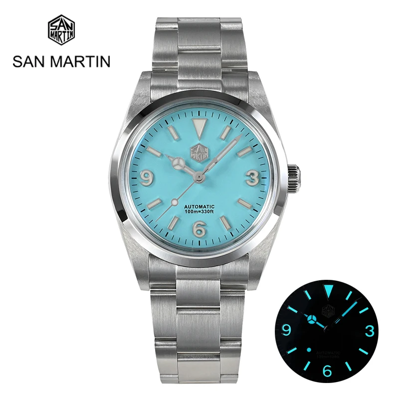 

San Martin 36mm Men Watches Stainless Steel Explore Series Fashion Luxury Couples Sport Watch Automatic Mechanical 10Bar Relojes