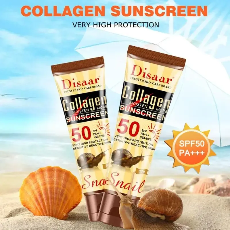 Disaar Collagen Snail Sunscreen Face Body Skin Care SPF50++ UVA UVB Sun Protection Cream Oil-Control Moisturizing Sun Screen