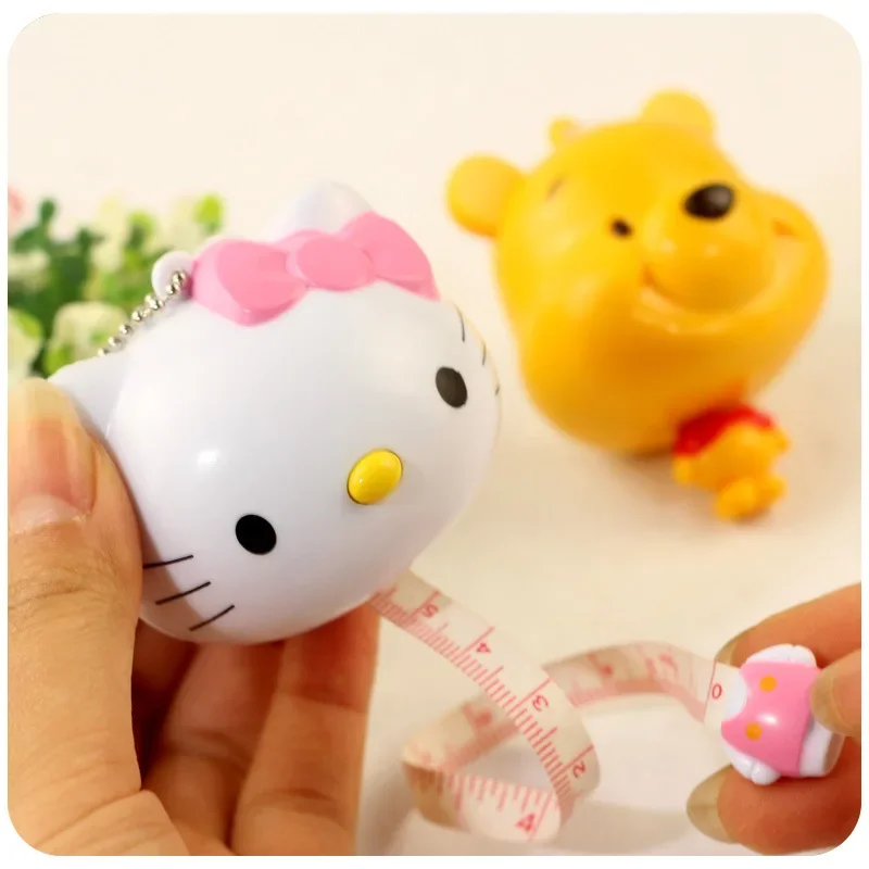 

Kawaii Sanrio Hello Kitty Tape Measure Cute Beauty Measurement Bust Waist Hip Ruler Mini Pendant Telescopic Ruler Girl Toy Gift