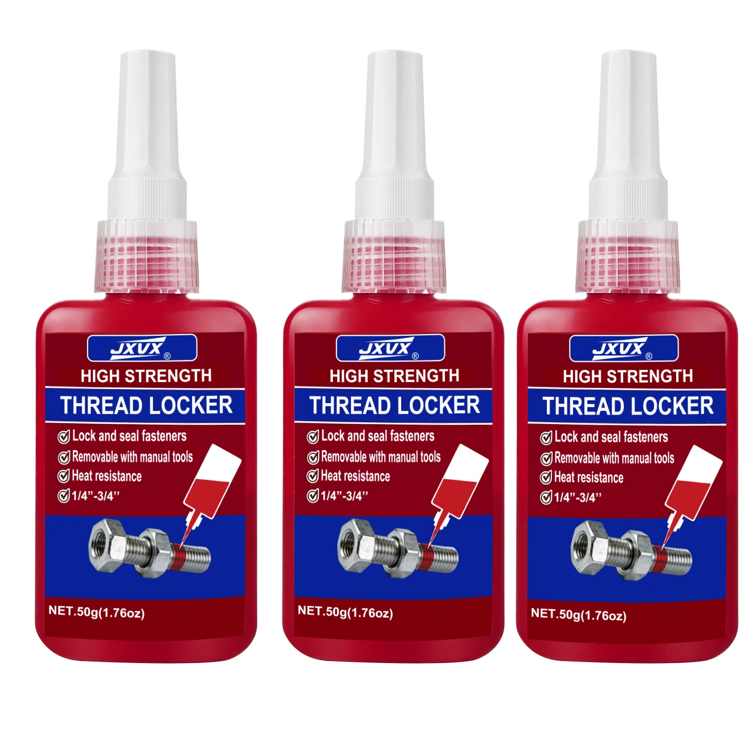 Medium to High Strength Blue Threadlocker Adhesive - 50ml Anaerobic Anti-Loose Screw Glue Agent