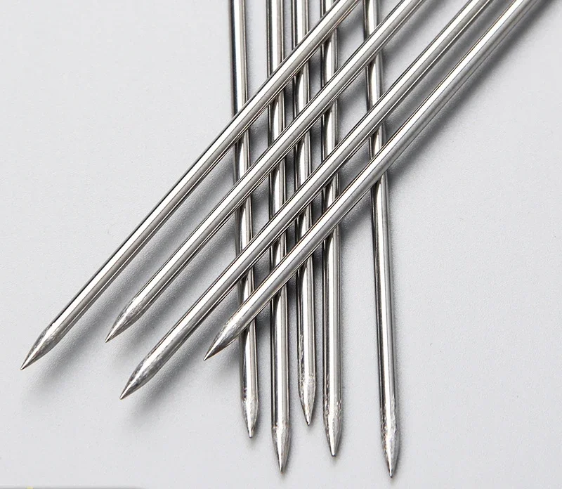 Stainless Steel Flat Round Needle Steel Mutton Skewer Barbecue Wear Skewer Barbecue Tool