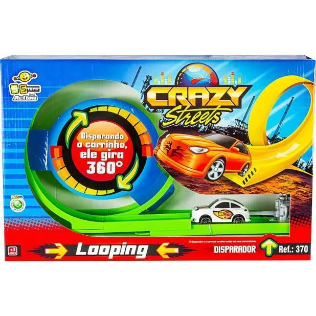 Brinquedo Pista Carrinho Looping Disparador Carro Gira 360 °