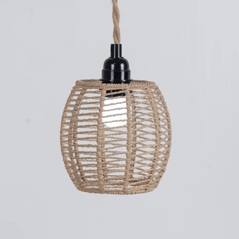 

Paper Rope Woven Lampshade Replacement Ceiling Desk Accessory Simple Light Barrel Shades