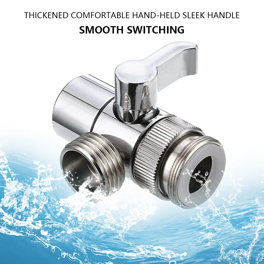 T Adapter Valve Diverter Valve Faucet Valve 3 Way Switch Faucet Adapter Kitchen Sink Splitter For Toilet Bidet Shower Bathroom Accessorie