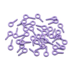 Vibrant Mini Eyelet Pins & Clasps Set for Jewelry Making - 100 Pieces (PURPLE)