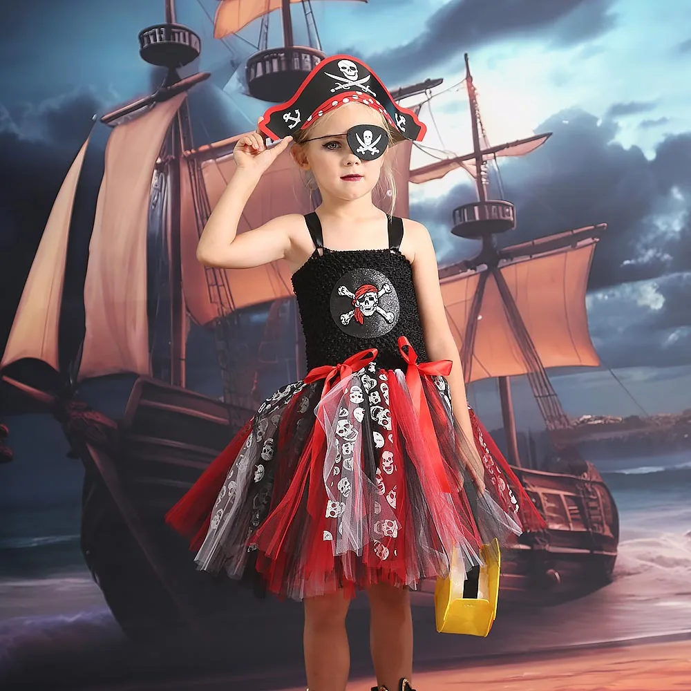 

Girls Pirate Costume Fantasia Infantil Cosplay Clothing Children Birthday Carnival Party Fancy Dress Kids Halloween Costumes