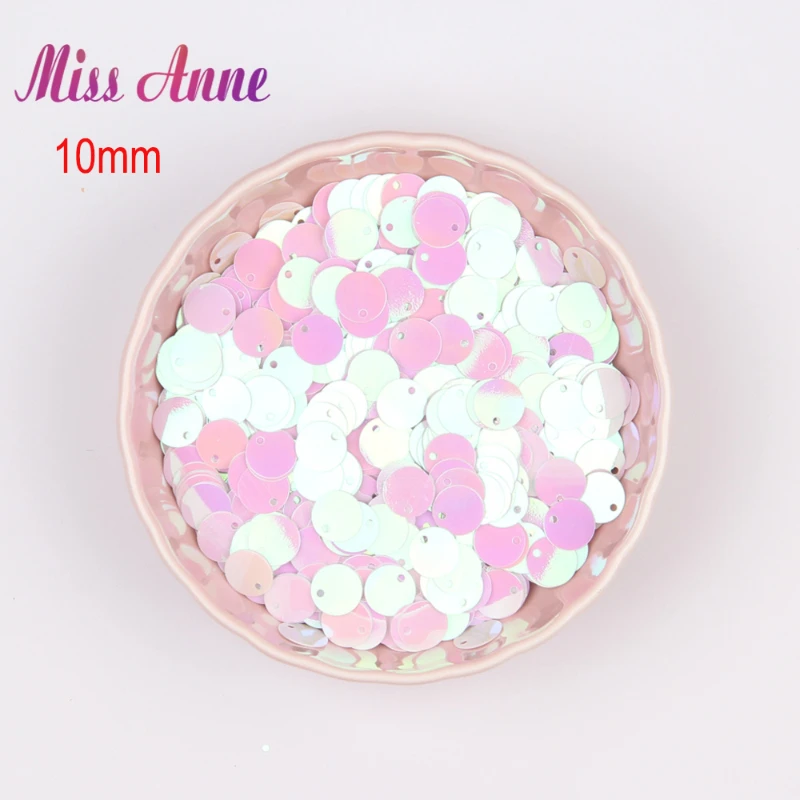 Sequin Embroidery Accessories Paillette Sequin 10mm 15mm 20mm 25mm Large Flat Round Edge Hole 20g