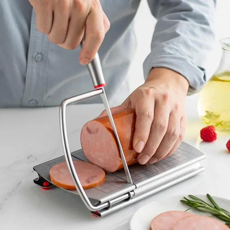 

Cheese Slicer Cutter Anti-slip Butter Slicing Tool Stainless Steel Cheese Cutting Board Kitchen Gadgets for Slicing Block Cheese