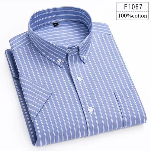 New in Shirt High Quality 100% Cotton Summer Short Sleeve Shirts for Men Slim Fit Casual Shirt Thin Plaid Tops Soft Office Cloth - Image 15