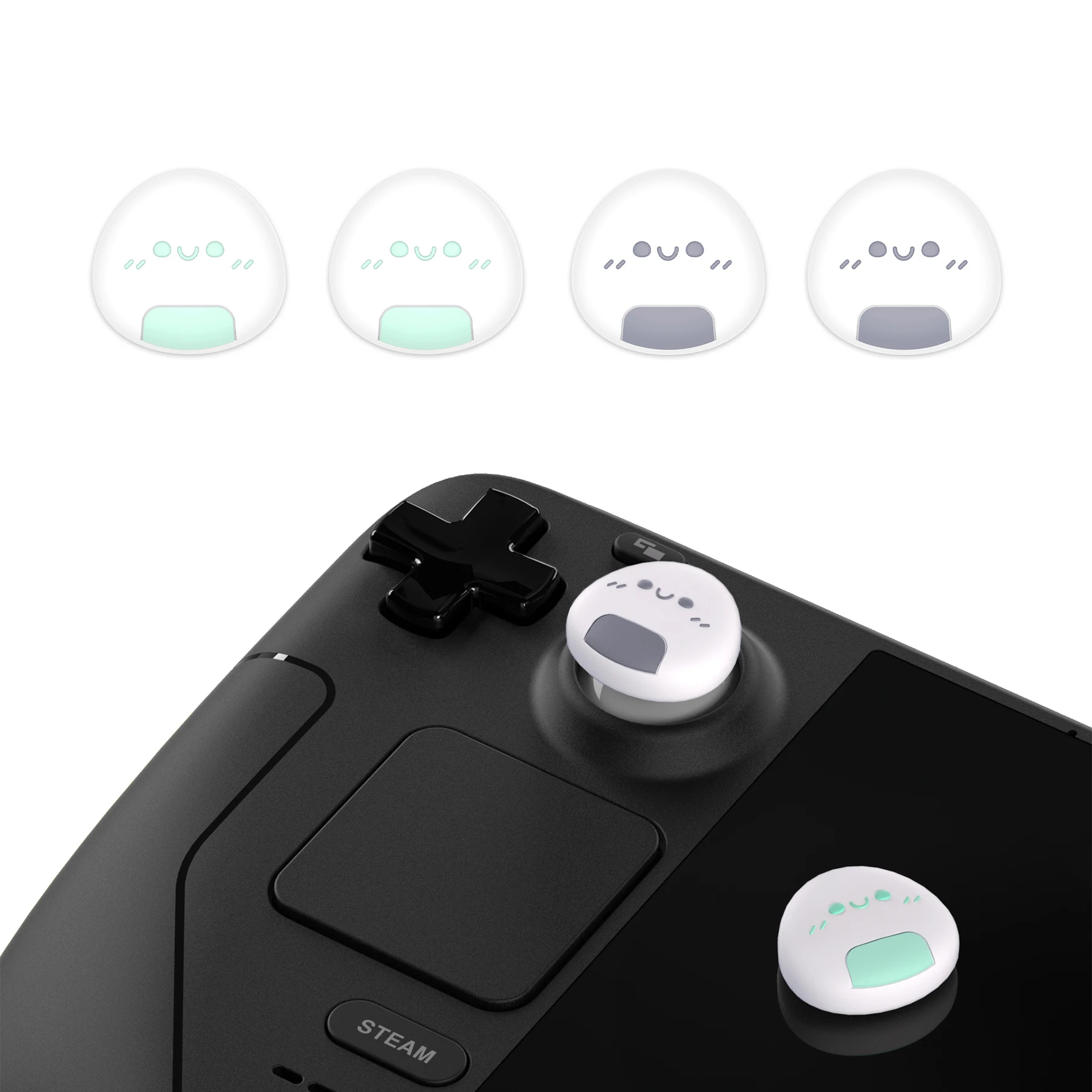 Playvital Thumb Grip Caps Silicone Thumb Sticks Grips Per Steam Deck Lcd Joystick Caps Per Steam Deck Oled - Onigiri