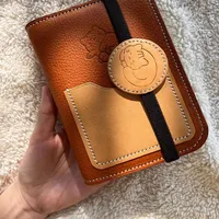 Cute cat A7 notebook retro brown detachable loose-leaf notepad 2 binders portable leather schedule planner，whith 80 pages 1