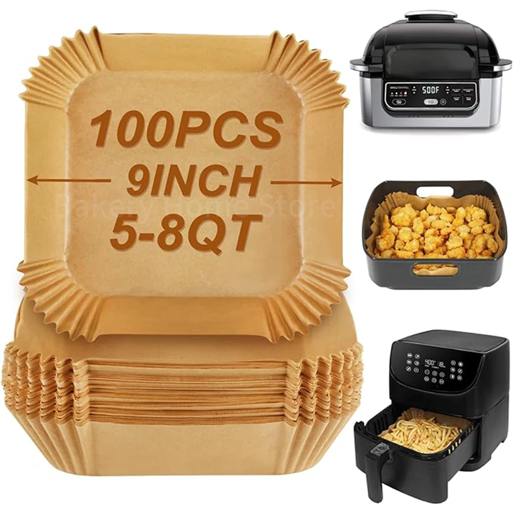 Air Fryer Disposable Oil-Proof Liners - 9 Inch Parchment Paper