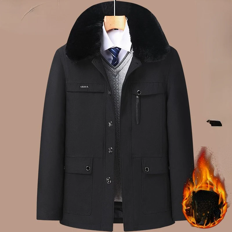 2023 Winter Jacket Men Parkas Thicken Warm Coat Mens Jackets Solid Color Parka Coat Men Fashion New Streetwear Parkas F09