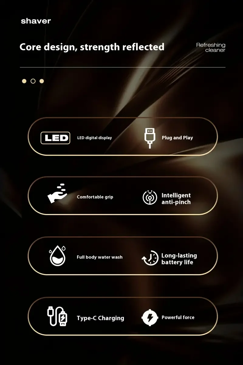 3d Floating Electric Shaver For Men With Led Display & Usb-c_voghion.com