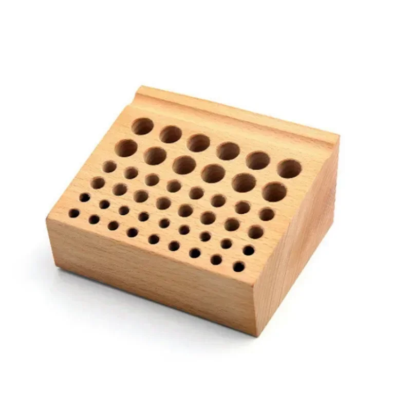 Wooden Craft Tools Organizer with 46 Slots for Watch Repair and Leatherwork