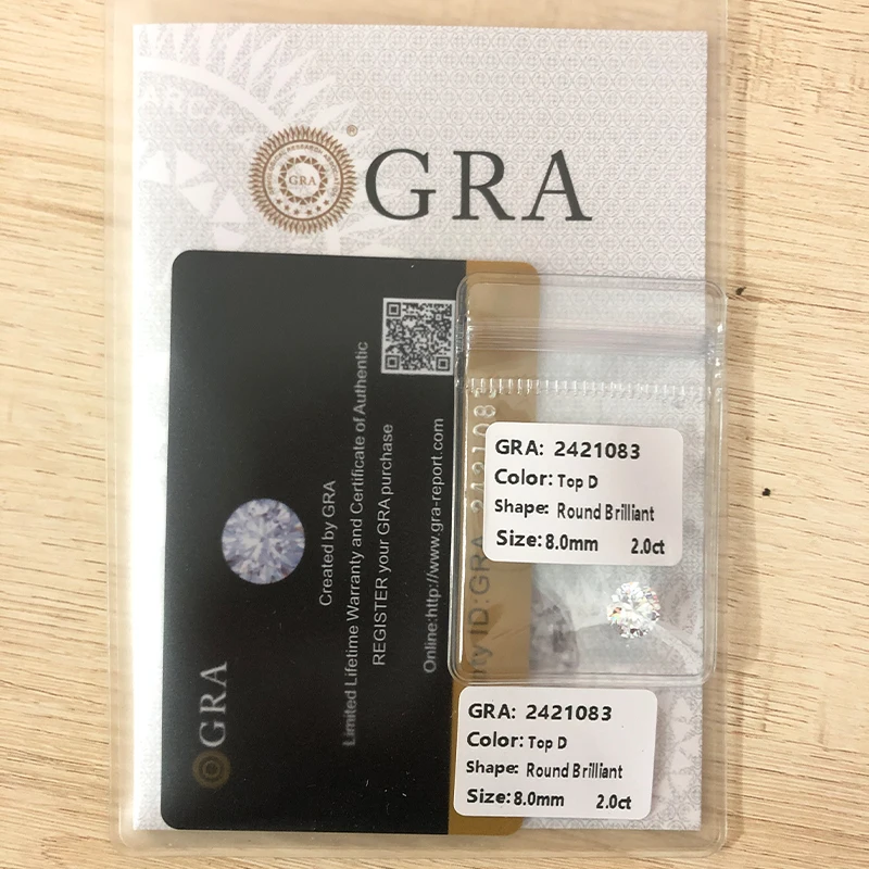 Moissanite Stone Top D Color VVS1 Round Cut 0.2-12Ct Pass Diamond Tester Gemstone Beads for Jewelry Making with GRA Certificate 6